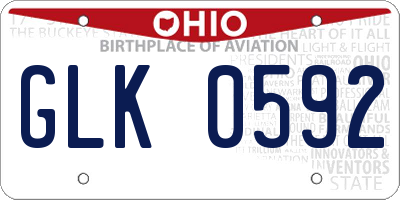 OH license plate GLK0592