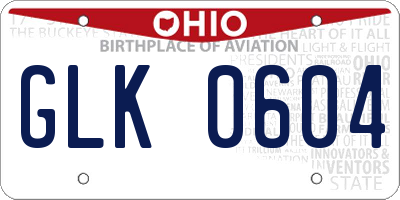 OH license plate GLK0604