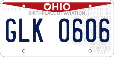OH license plate GLK0606
