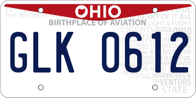 OH license plate GLK0612