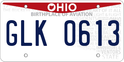 OH license plate GLK0613
