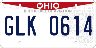 OH license plate GLK0614