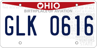 OH license plate GLK0616