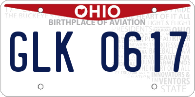 OH license plate GLK0617