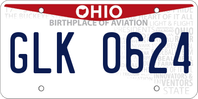 OH license plate GLK0624