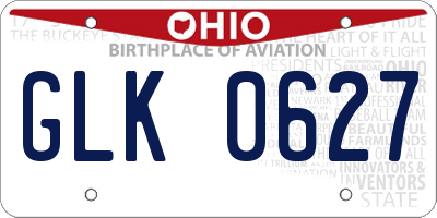 OH license plate GLK0627