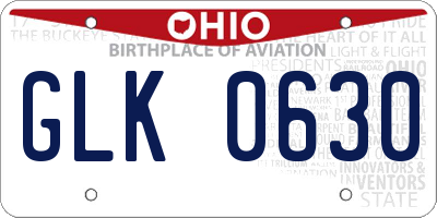 OH license plate GLK0630