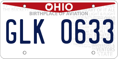 OH license plate GLK0633