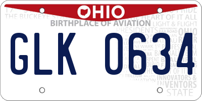 OH license plate GLK0634