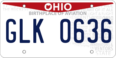 OH license plate GLK0636