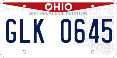 OH license plate GLK0645