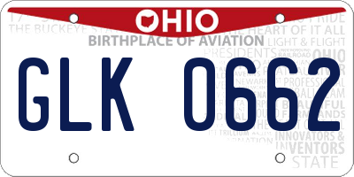 OH license plate GLK0662