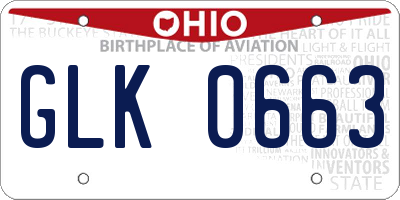 OH license plate GLK0663
