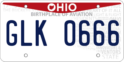 OH license plate GLK0666