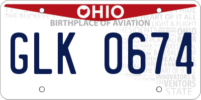 OH license plate GLK0674