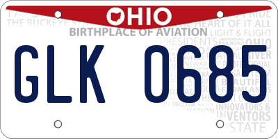 OH license plate GLK0685