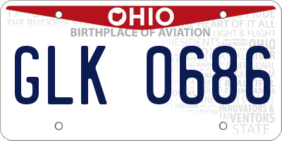 OH license plate GLK0686