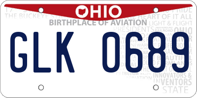 OH license plate GLK0689