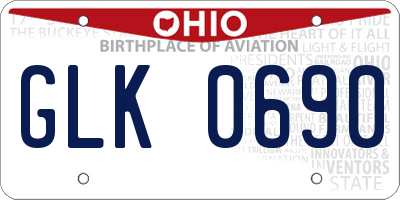 OH license plate GLK0690