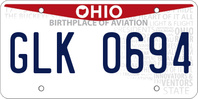 OH license plate GLK0694