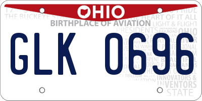 OH license plate GLK0696