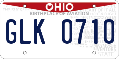 OH license plate GLK0710