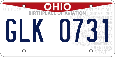 OH license plate GLK0731