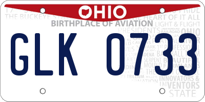 OH license plate GLK0733