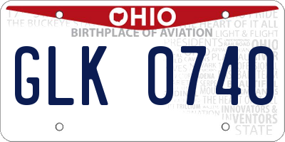 OH license plate GLK0740