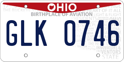 OH license plate GLK0746