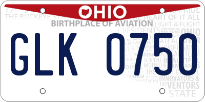 OH license plate GLK0750