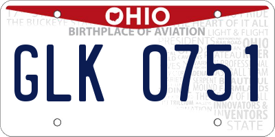 OH license plate GLK0751