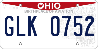 OH license plate GLK0752