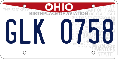 OH license plate GLK0758