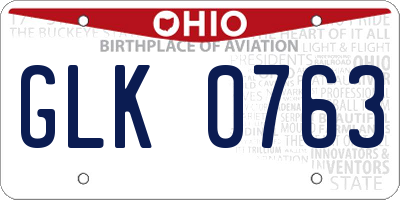 OH license plate GLK0763