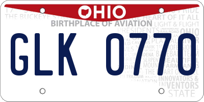 OH license plate GLK0770