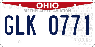 OH license plate GLK0771
