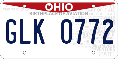 OH license plate GLK0772