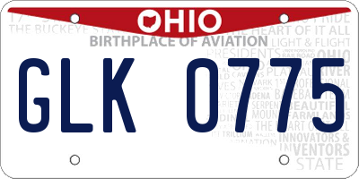 OH license plate GLK0775