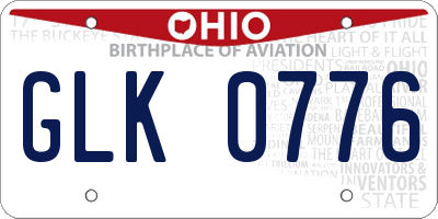 OH license plate GLK0776