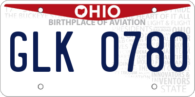 OH license plate GLK0780