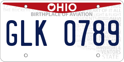 OH license plate GLK0789