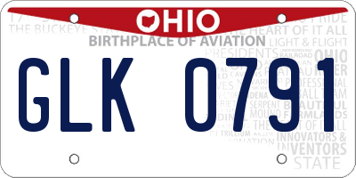 OH license plate GLK0791