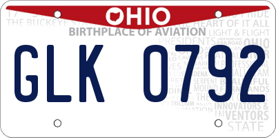 OH license plate GLK0792