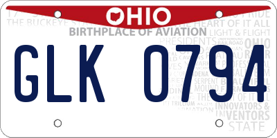 OH license plate GLK0794