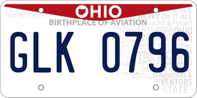 OH license plate GLK0796