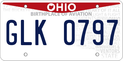 OH license plate GLK0797