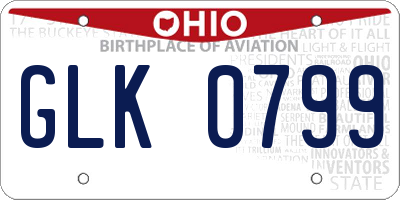 OH license plate GLK0799