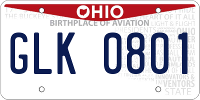 OH license plate GLK0801