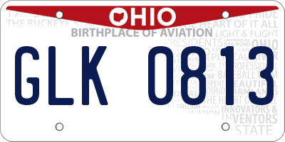 OH license plate GLK0813